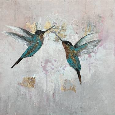 Love Birds ~ Hummingbirds in Flight thumb