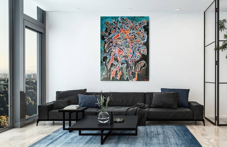 Original Abstract People Painting by Andrew Walaszek
