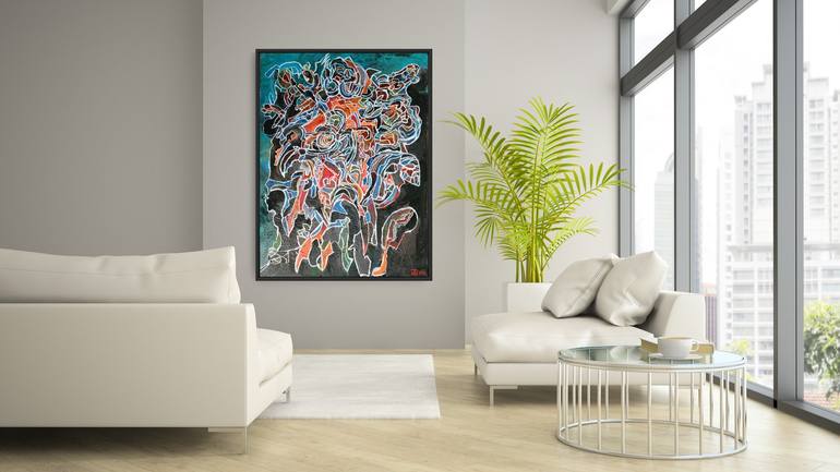 Original Abstract People Painting by Andrew Walaszek