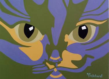 Print of Pop Art Cats Paintings by Sian Pritchard
