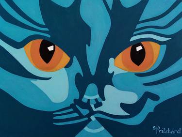 Print of Pop Art Cats Paintings by Sian Pritchard