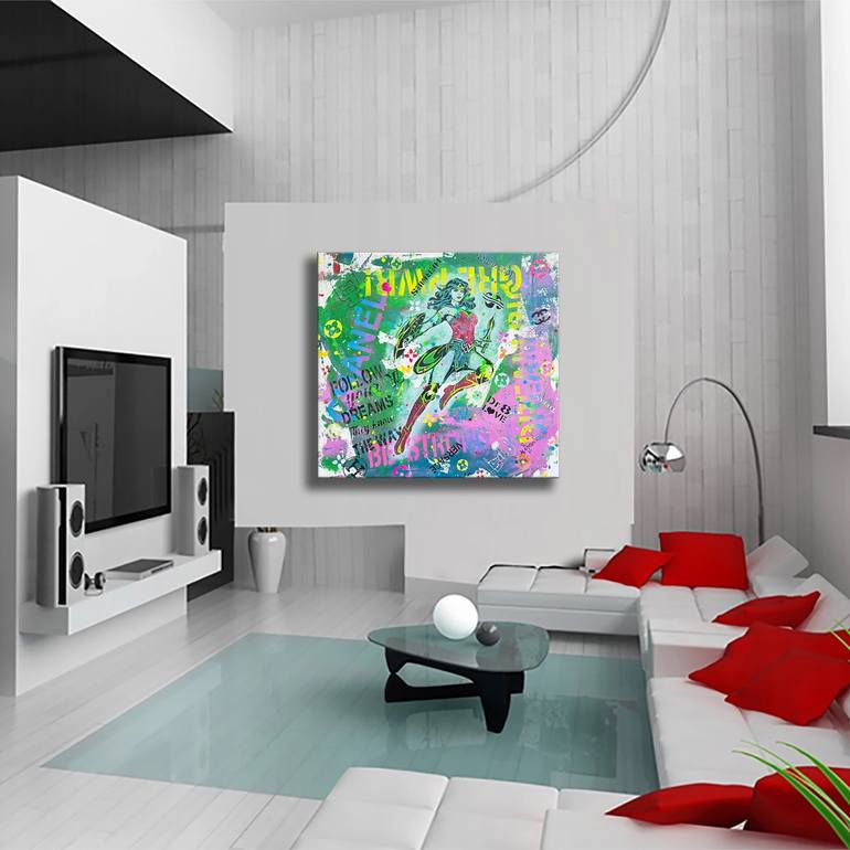 Original Pop Art Cartoon Painting by Dr Eight Love