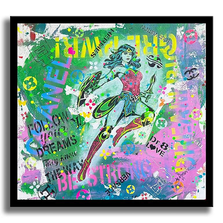 Original Pop Art Cartoon Painting by Dr Eight Love