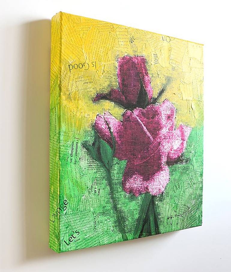 Original Pop Art Floral Collage by Dr eight LOVE