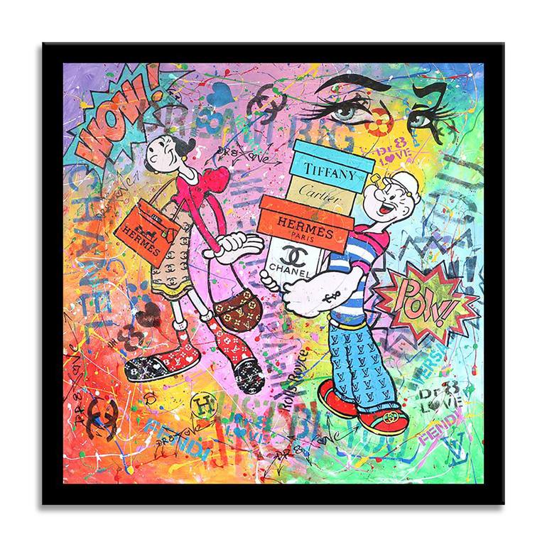 Original Pop Art Cartoon Painting by Dr eight LOVE