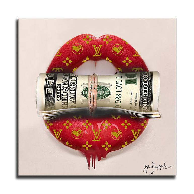 Kiss my Money - Canvas - Limited Edition of 70 Printmaking by Dr eight LOVE