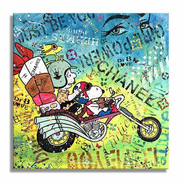 Snoopy Paris- Original Painting on canvas thumb