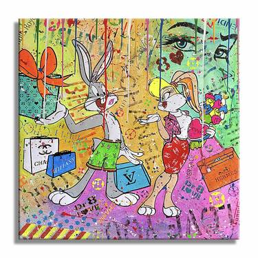 Bunny Surprise 2U – Original Painting on canvas thumb