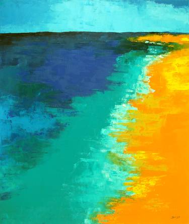 Original Abstract Seascape Paintings by Saroja La Colorista
