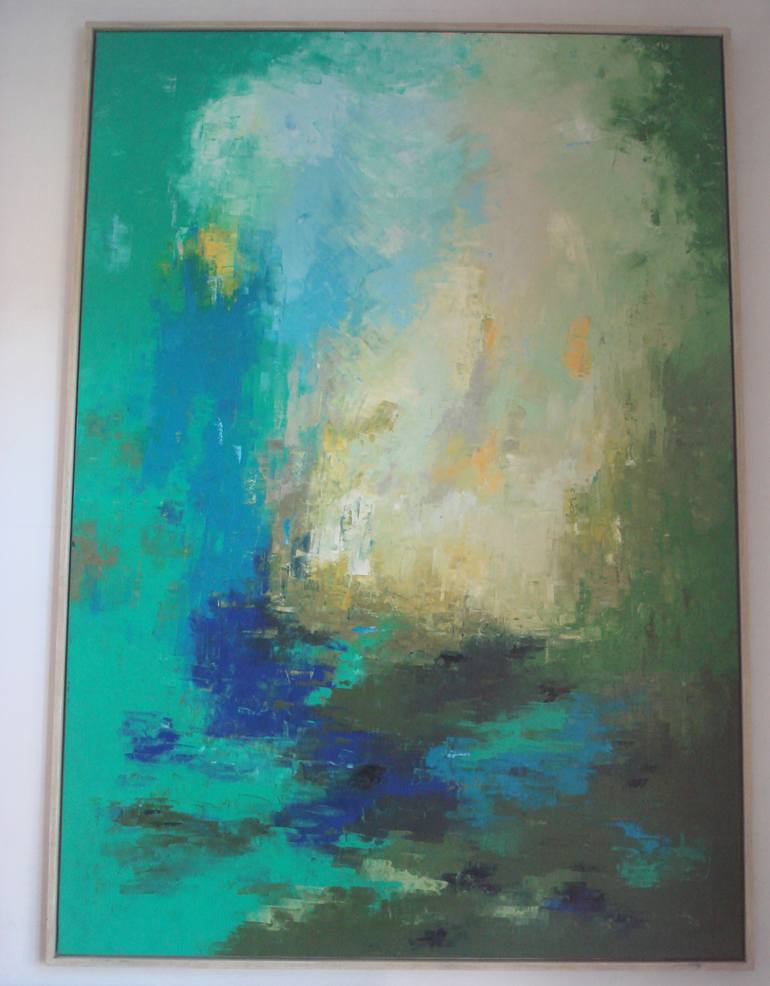 Original Abstract Landscape Painting by Saroja La Colorista