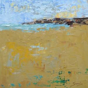 Collection small square oils on wood 19 x 19 cm (7.48 x 7.48")