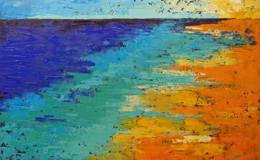 Original Abstract Seascape Paintings by Saroja La Colorista