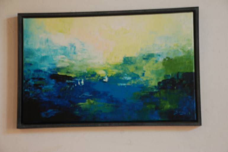 Original Abstract Seascape Painting by Saroja La Colorista
