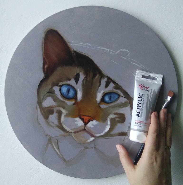 Original Realism Animal Painting by Olesya Ermolaeva