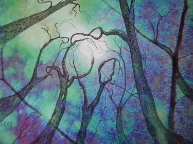 Print of Abstract Tree Mixed Media by alyona firth