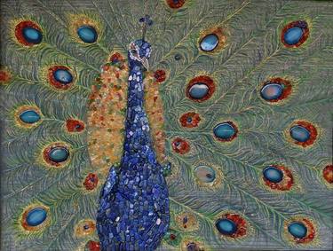 "Happy Peacock", photography from original mosaic art work thumb