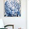 Vibrant & Vital Blue Flower - white wall armchair