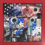 'I kneel with you' focuses on racism in the USA, It looks on some important moments in the USA's history and the amazing people who stood for change. It is collage on canvas and is also created with ink and acrylic paint. It is a statement piece which reflects the colours of the nations flag and includes items from a devastating history.
I would like the viewer to look deeper into the piece to discover the more subtle words and moments to reflect on.