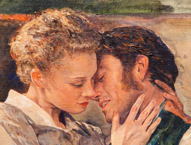 Original Figurative Love Painting by Melvyn Warren-Smith