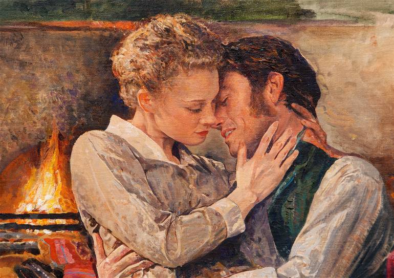 Original Figurative Love Painting by Melvyn Warren-Smith