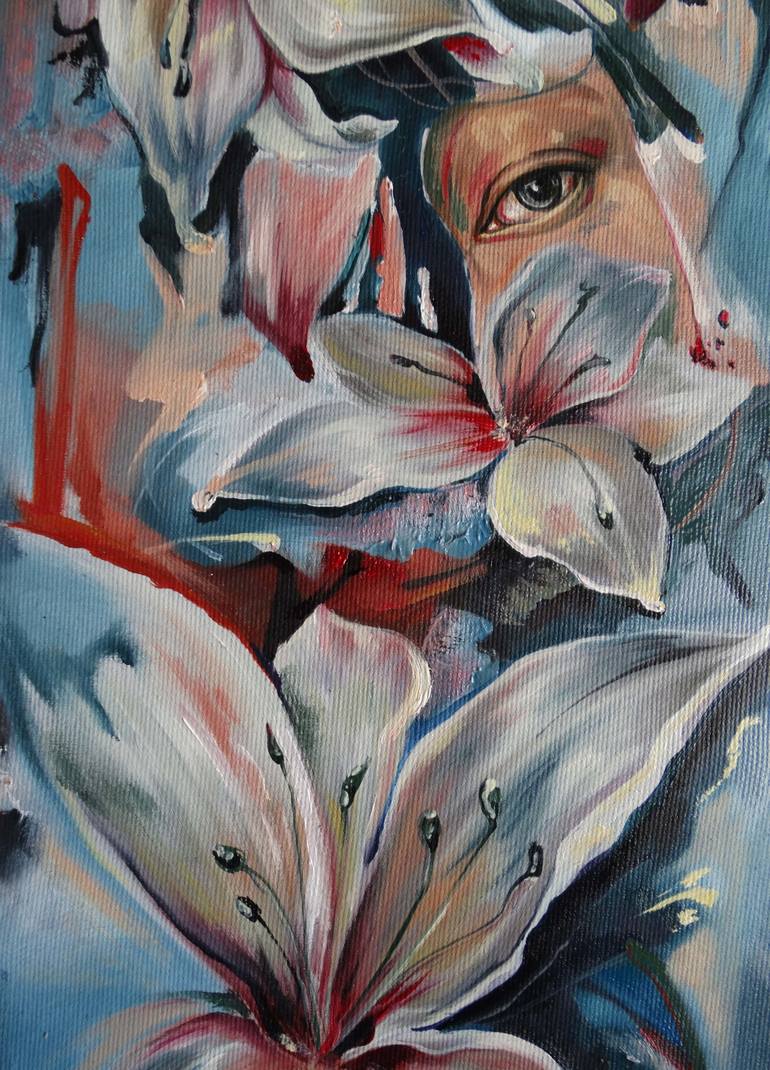 Original Abstract Floral Painting by Ioana-Teodora Duta Schmiedigen