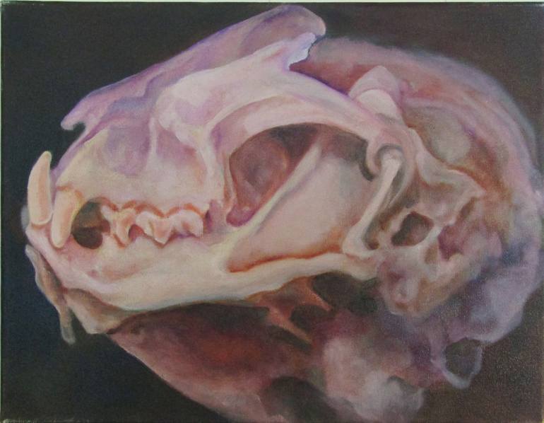 painted cat skull