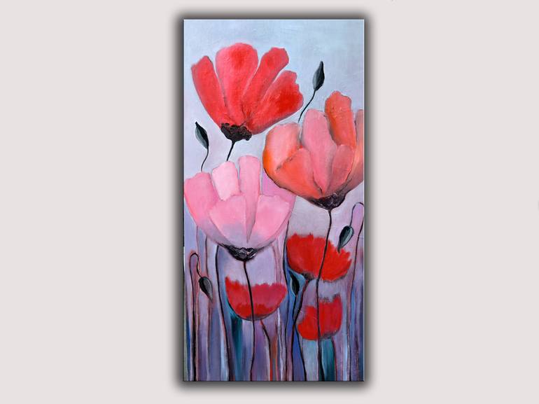 Original Abstract Floral Painting by Lannie Bee