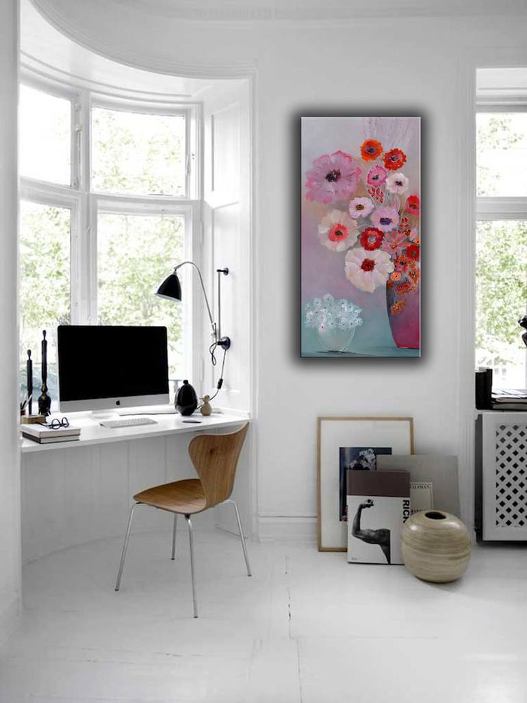 Original Impressionism Floral Painting by Lannie Bee