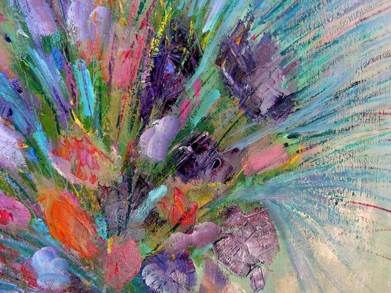 Original Impressionism Floral Painting by Lannie Bee