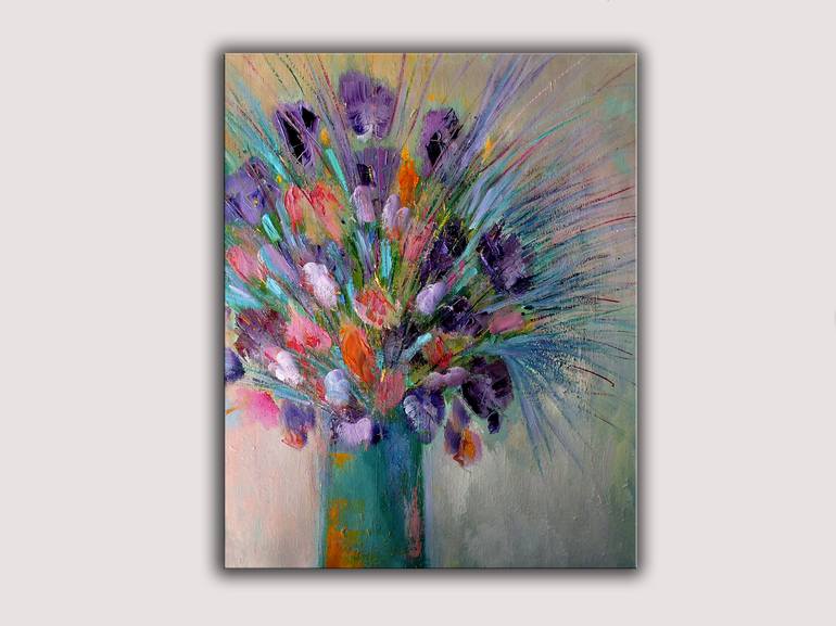 Original Impressionism Floral Painting by Lannie Bee