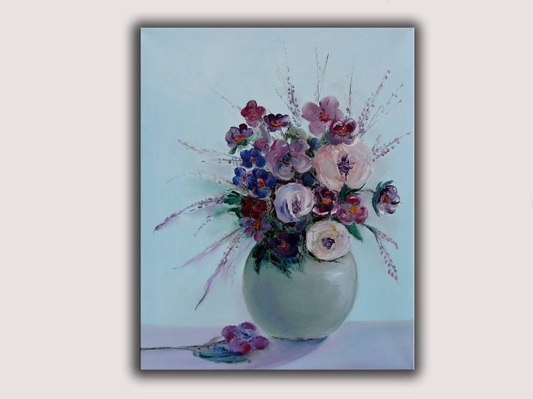 Original Impressionism Floral Painting by Lannie Bee