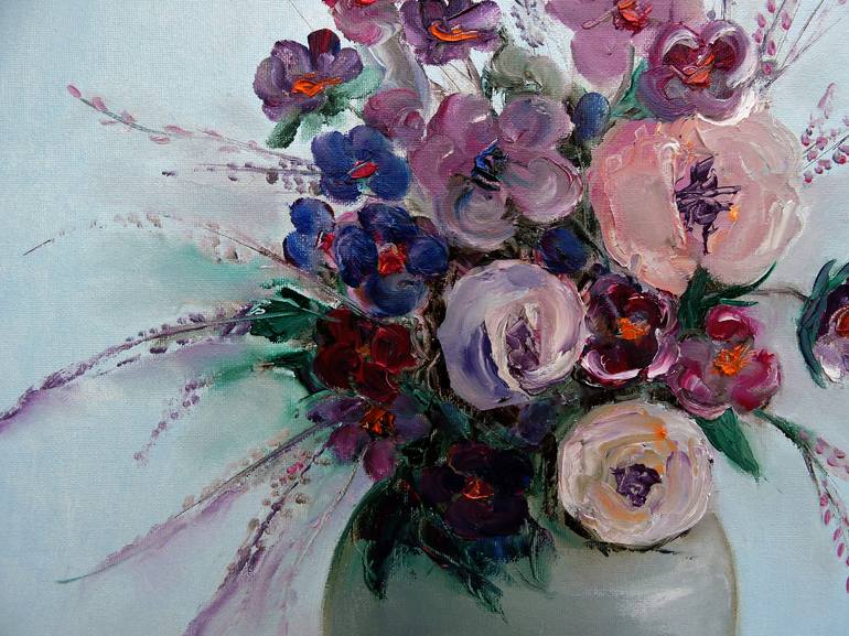 Original Impressionism Floral Painting by Lannie Bee