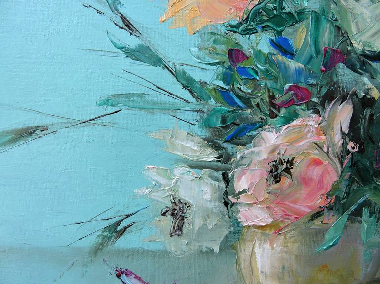 Original Impressionism Floral Painting by Lannie Bee