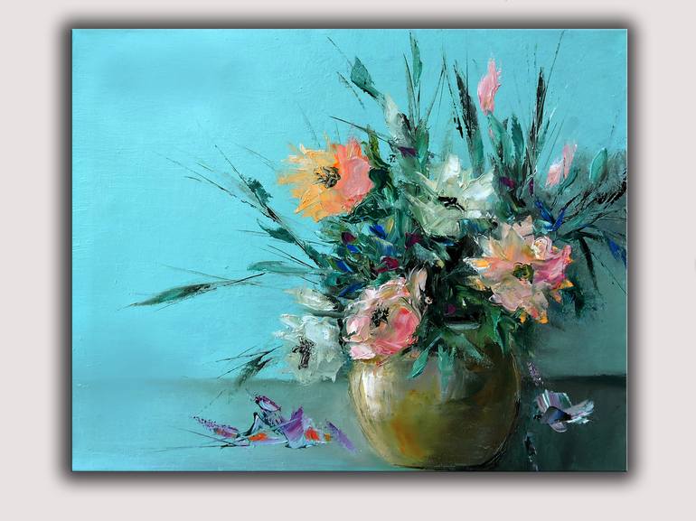 Original Impressionism Floral Painting by Lannie Bee