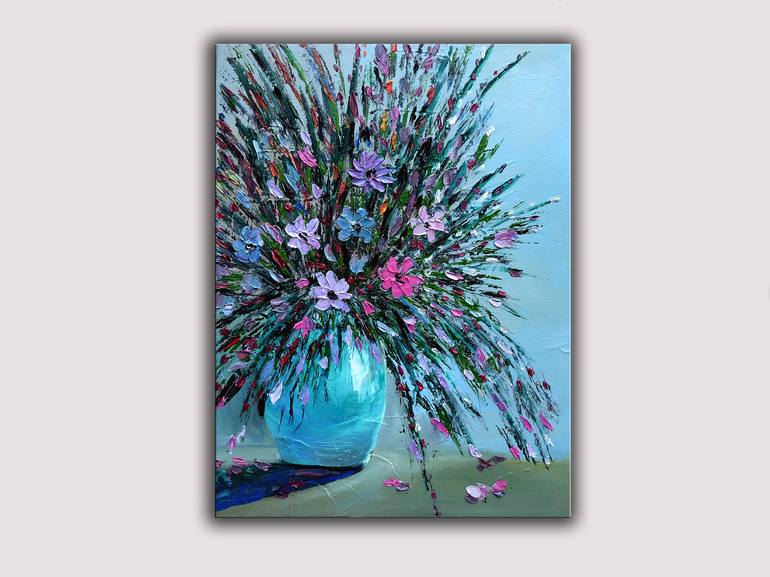 Original Impressionism Floral Painting by Lannie Bee