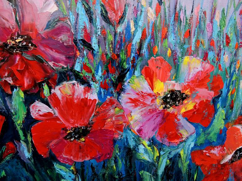 Original Impressionism Floral Painting by Lannie Bee