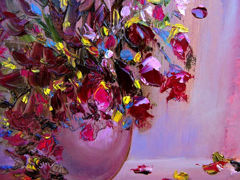 Original Impressionism Floral Painting by Lannie Bee