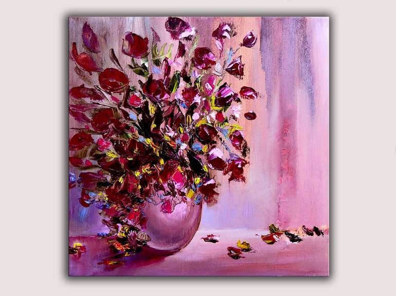 Original Impressionism Floral Painting by Lannie Bee