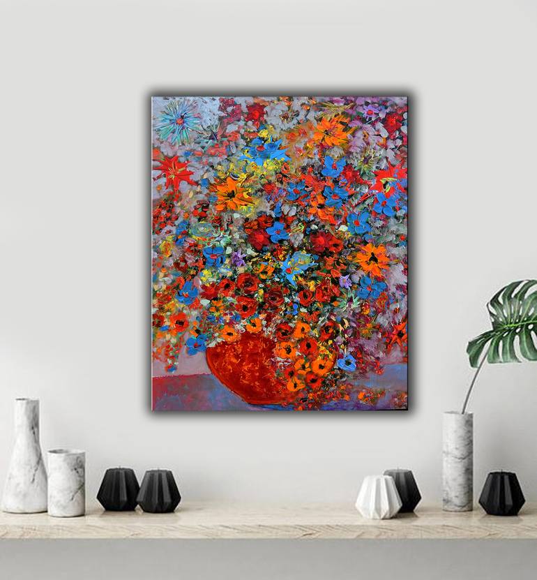 Original Impressionism Floral Painting by Lannie Bee