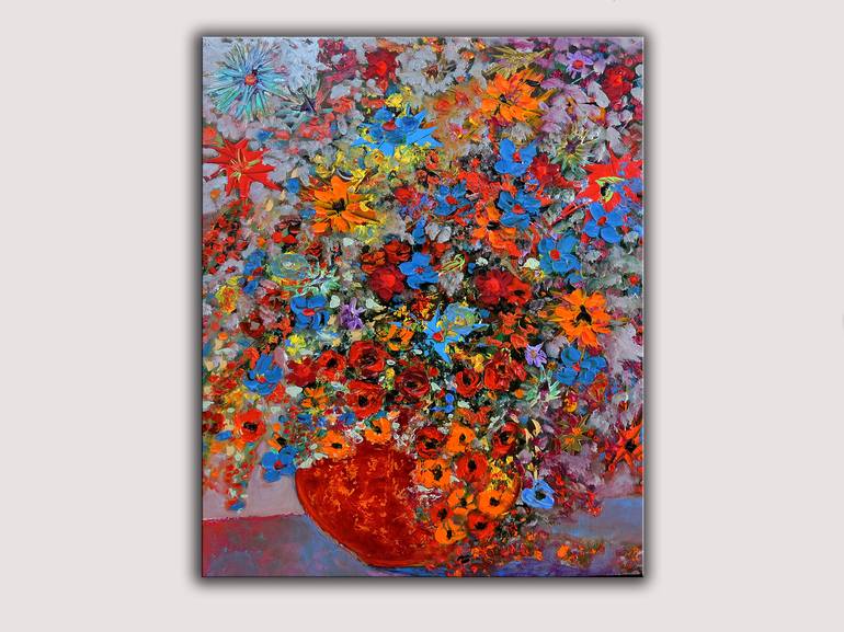 Original Impressionism Floral Painting by Lannie Bee