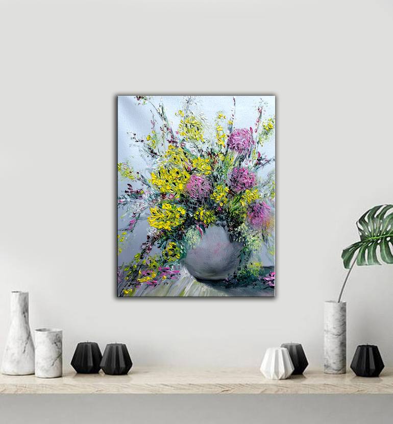 Original Impressionism Floral Painting by Lannie Bee