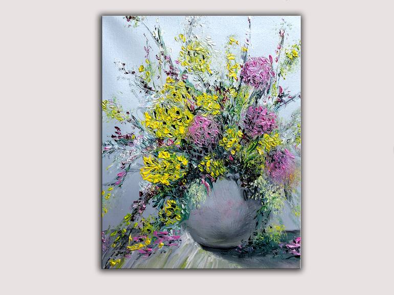 Original Impressionism Floral Painting by Lannie Bee