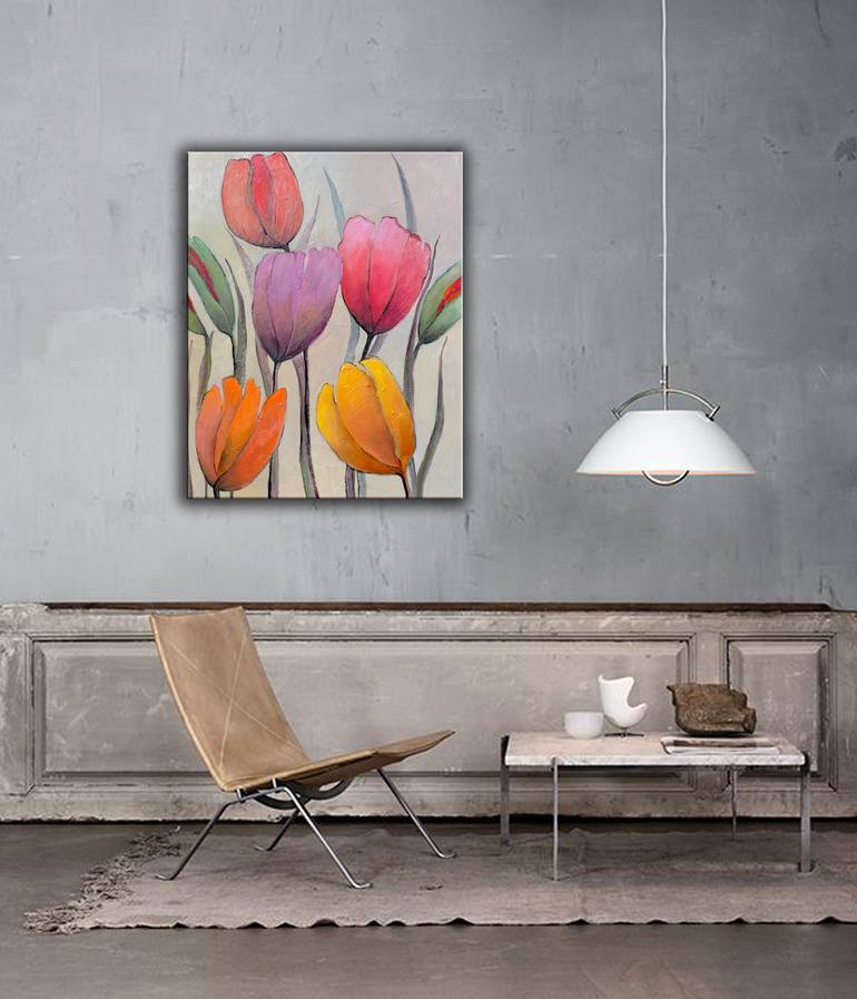 Original Modern Floral Painting by Lannie Bee