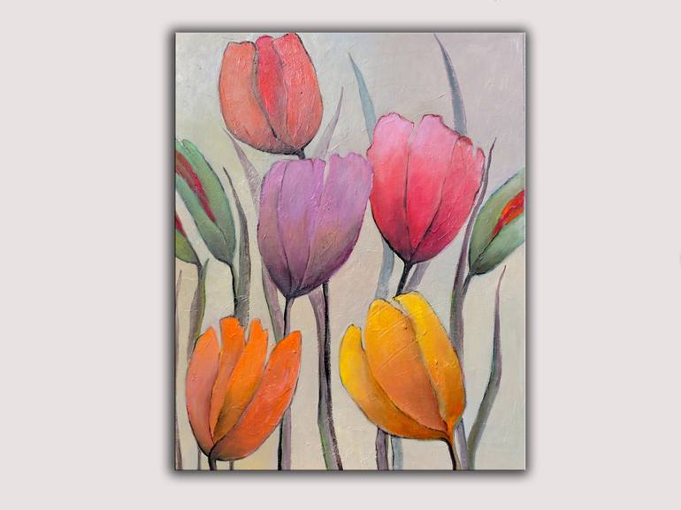 Original Modern Floral Painting by Lannie Bee