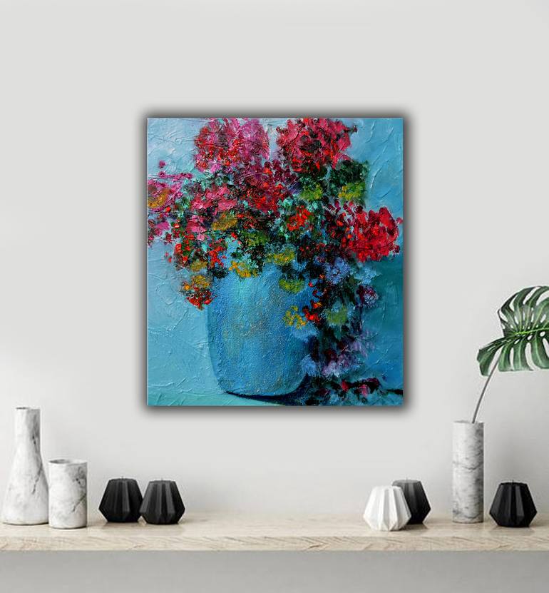 Original Modern Floral Painting by Lannie Bee