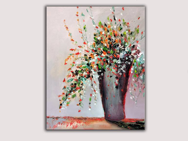 Original Impressionism Floral Painting by Lannie Bee