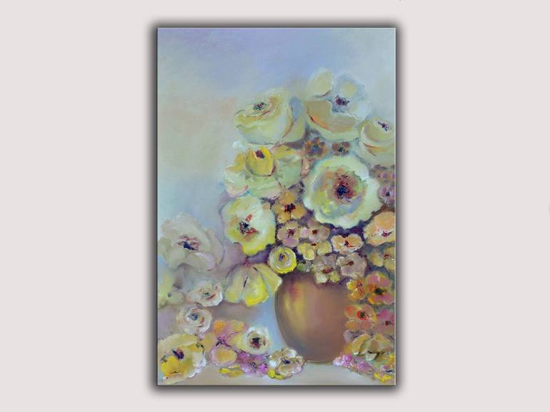 Original Impressionism Floral Painting by Lannie Bee