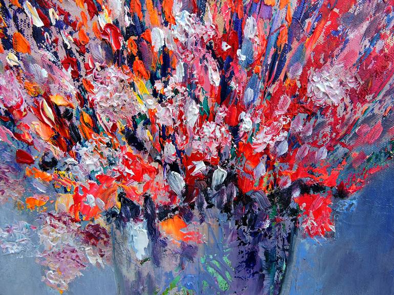 Original Impressionism Floral Painting by Lannie Bee