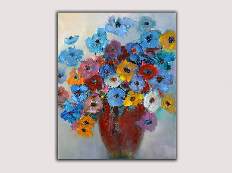 Original Impressionism Floral Painting by Lannie Bee