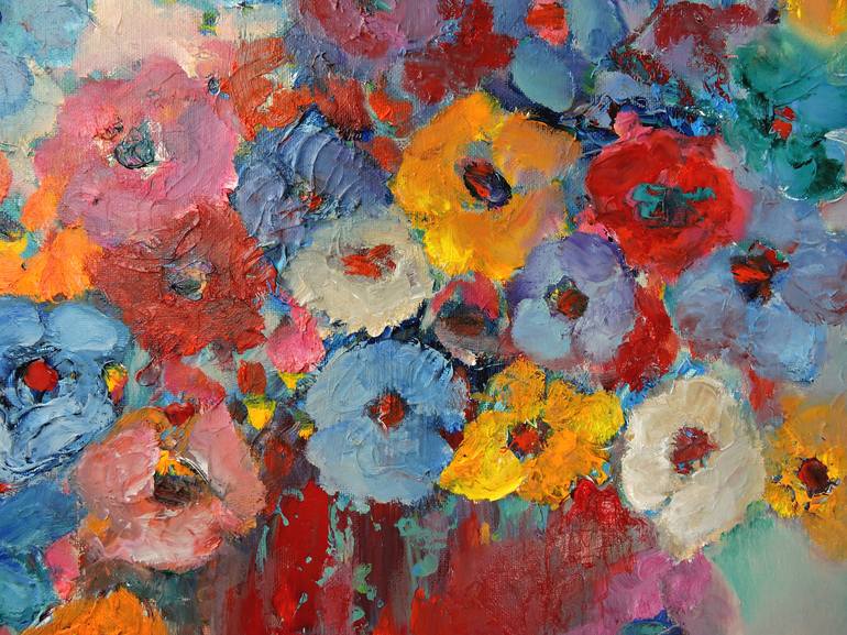 Original Impressionism Floral Painting by Lannie Bee